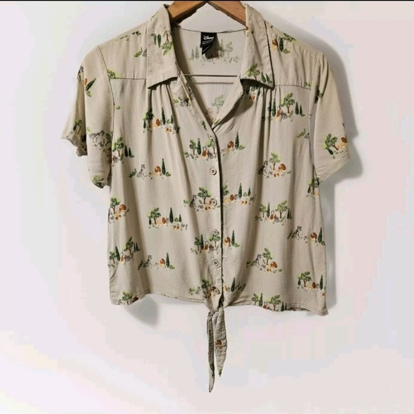 Disney Lady & The Tramp Classic Timeless Movie Whimsical Button Blouse XL - Picture 11 of 11